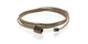 Wood bracelet. Chechen wood with tan cotton cord wrap. Logo shown.