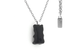 Back of Bear pendant showing Omerica logo. Ebony wood pendant with sterling silver bail.