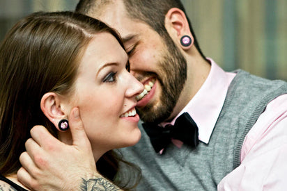 Stone Inlay Ear Gauges