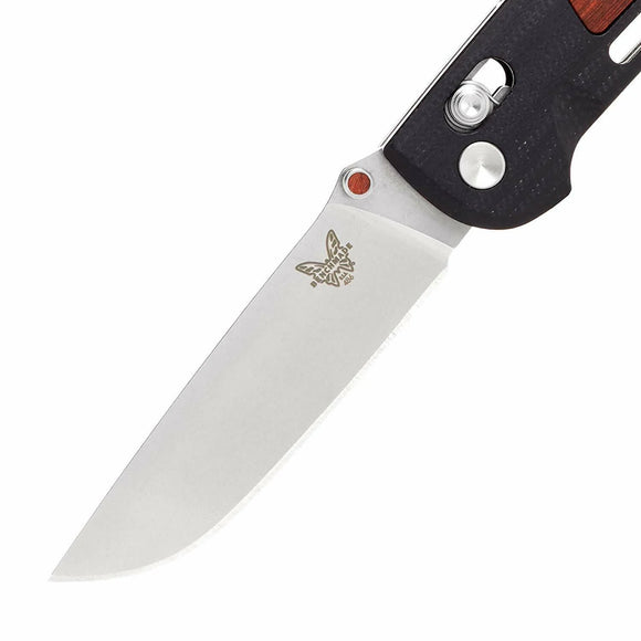 Benchmade knife with custom Bloodwood Thumb Lug. 