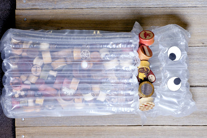 Transparent bubble packaging with ear gauges inside. 