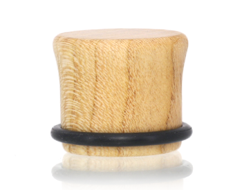 Ear gauge single flare wearing style. 