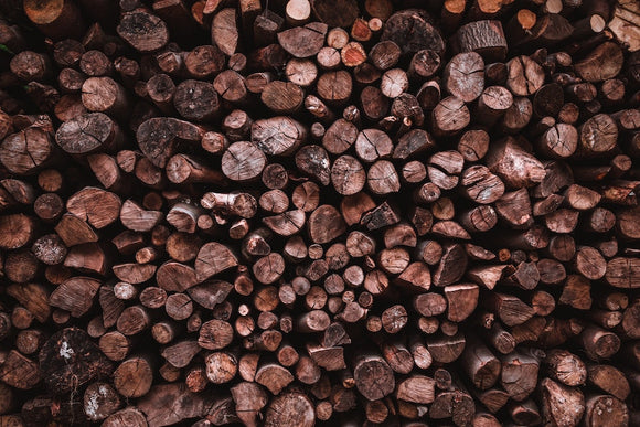 Stack of wood logs. 