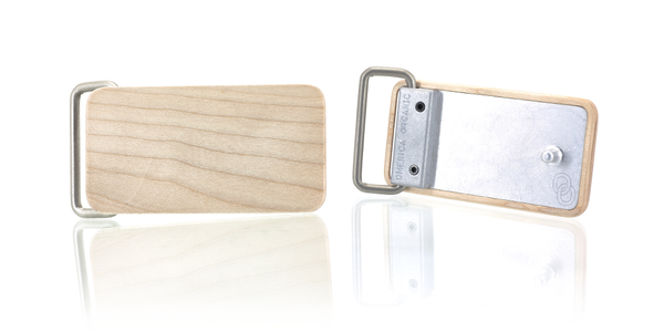 Curly Maple wood belt buckle. 