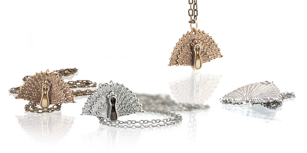 Peacock pendants multi view. 