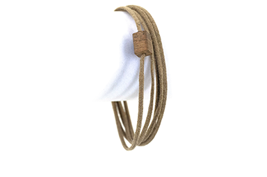 Wood bracelet. Chechen wood with tan cotton cord wrap.