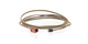 Wood bracelet. Pink Ivory wood with tan cotton cord wrap. Logo shown.