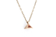 Pyramid pendant necklace. Bronze with wood inlay. Close up. 