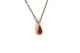 Rain drop pendant necklace. Bronze metal with Bloodwood inlay.