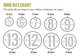 Wood ring size chart. 
