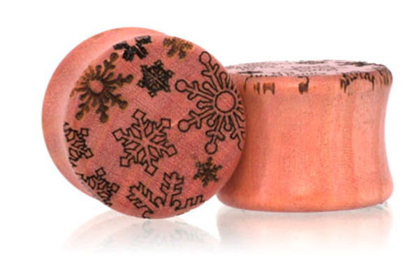 Snowflake Pattern Plugs - Pink Ivory
