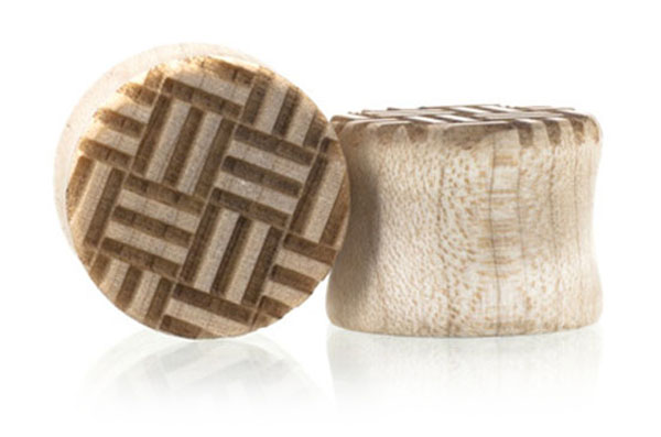 Parquet Pattern Plugs - Curly Maple
