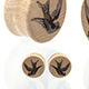 Sparrow Bird Plugs - Curly Maple